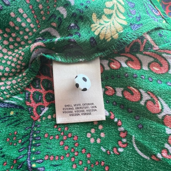 EUC Anthropologie Maeve Green Paisley Janis Dress Size 14 - Picture 6 of 10